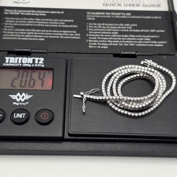 2.5mm 20 Inch Genuine Moissanite Tennis Chain - Picture 7 of 16